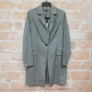 NWT Adrianna Papell Size M Women's Black and White Houndstooth Jacket